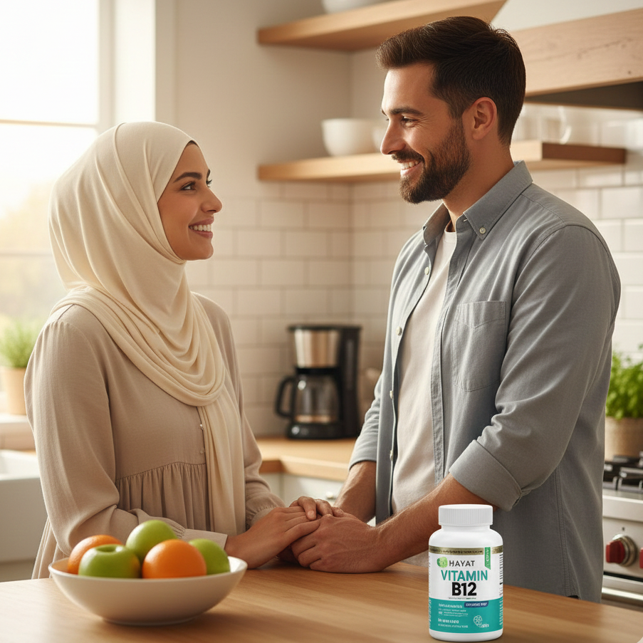 Hayat Vitamins Vegan Natural Quick Dissolve Vitamin B12 1000 MCG, Certified Halal - 60 Tablets