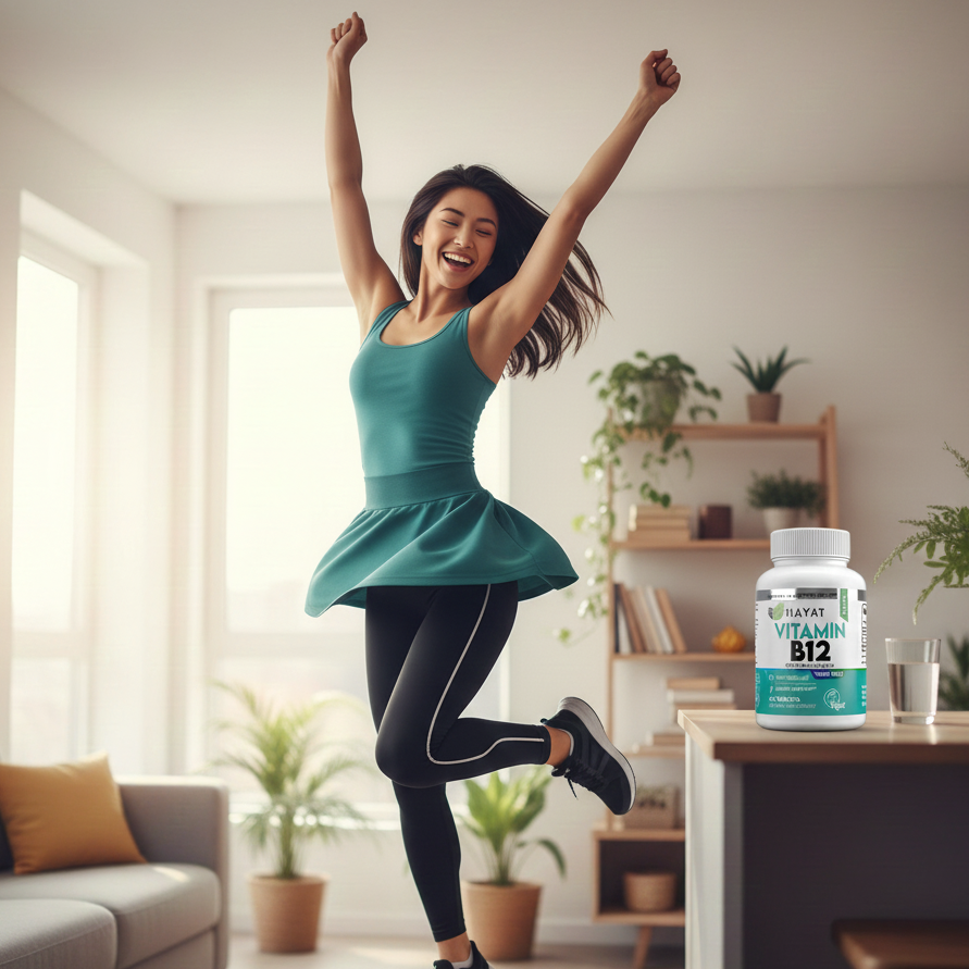 Hayat Vitamins Vegan Natural Quick Dissolve Vitamin B12 1000 MCG, Certified Halal - 60 Tablets