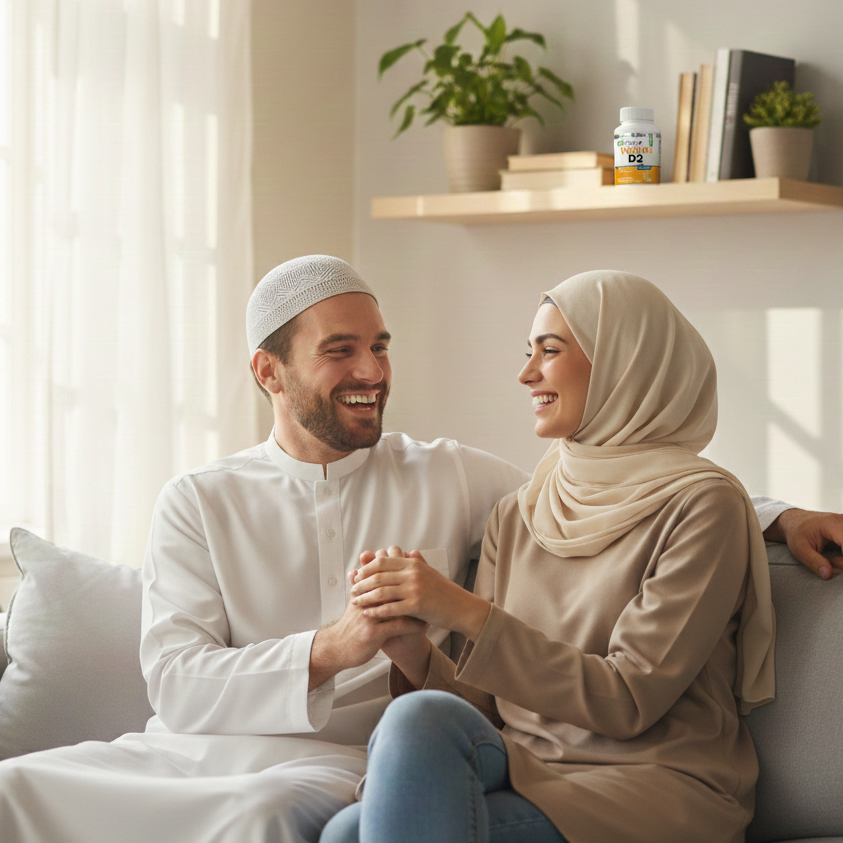 Hayat Vitamins Vegan Natural Vitamin D 2400IU, Certified Halal - 60 Tablets