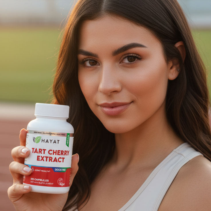 Hayat Vitamins Vegan Natural Tart Cherry Extract 3000 MG, Certified Halal - 90 Capsules