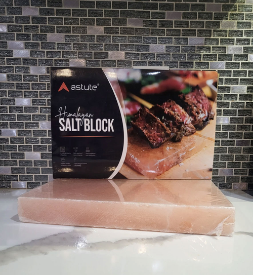 Astute Natural Himalayan Rock Salt Block Cooking Plate with Holder