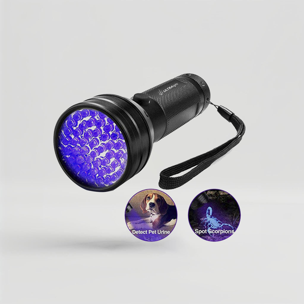 Astute ULTRAlight UV Flashlight Black Light, 51 LED 395 nM - Detector for Pet Urine, Pet Stains and Bed Bugs